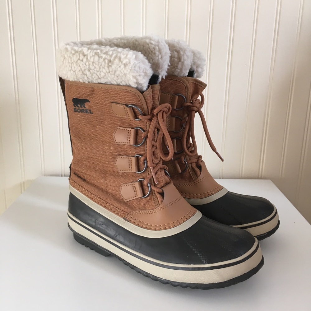 Sorel women's brown black Winter Carnival waterproof boots size 9 GUC - Picture 2 of 11